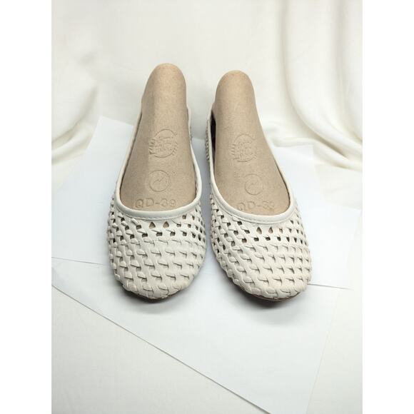 Lucky Brand Eyelet Flats Women 8 White Eisadora Coquette Cottage First Communion - Picture 2 of 8